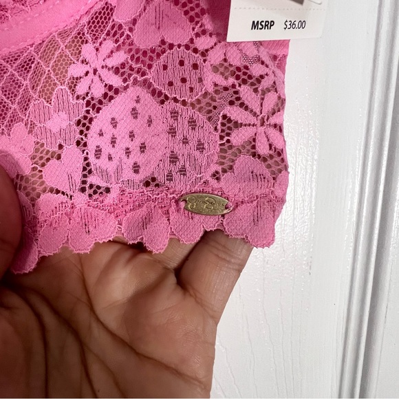 Jessica Simpson Coquette Elegant Pink Lace Bralette 38C - Picture 3 of 10